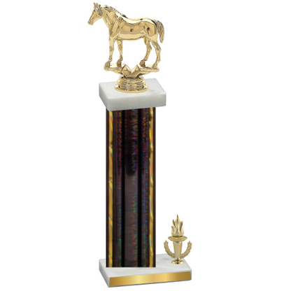 Accented Single Black Glacier Victory Horses Trophy