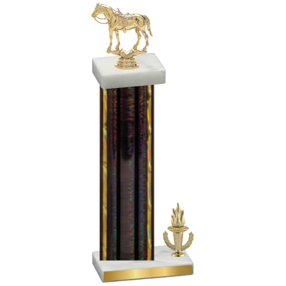 Accented Single Black Glacier Victory Horses Trophy