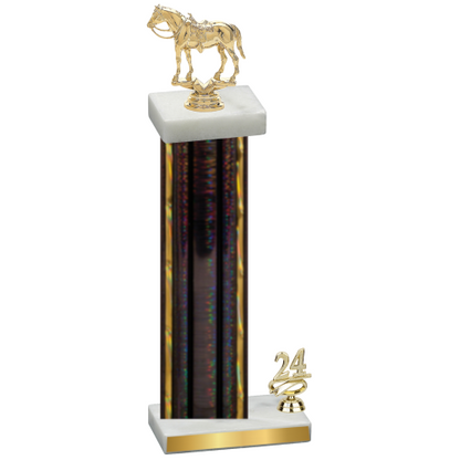 Accented Single Black Glacier Year Horses Trophy