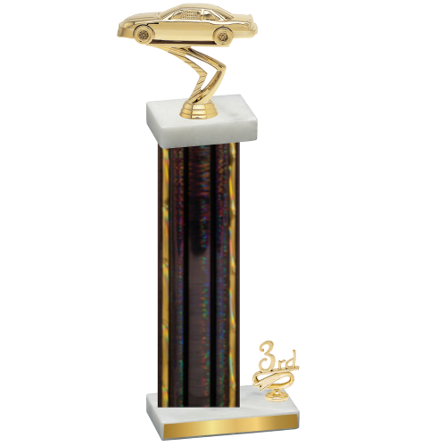 Accented Single Black Glacier Third Place Cars Trophy