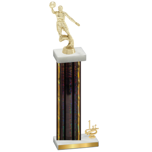 Accented Single Black Glacier First Place Basketball Trophy