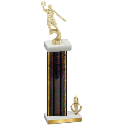 Accented Single Black Glacier Victory Basketball Trophy