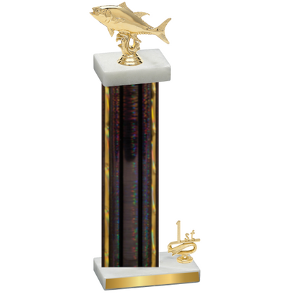 Accented Single Black Glacier First Place Fishing Trophy