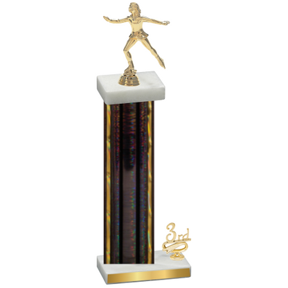 Accented Single Black Glacier Third Place Skater Trophy