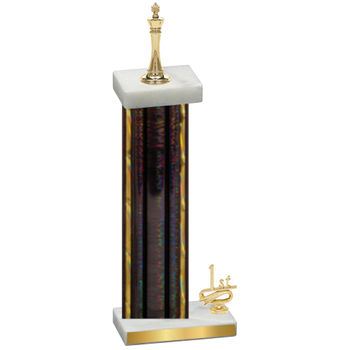 Accented Single Black Glacier First Place Chess Trophy