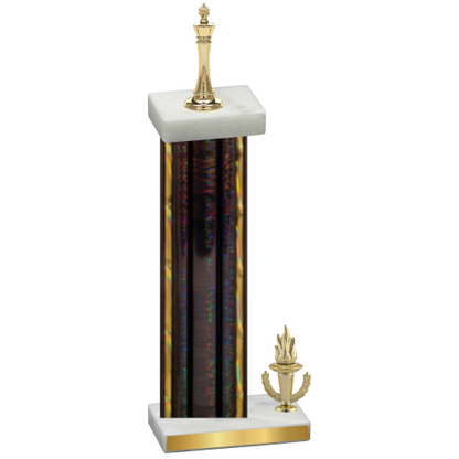 Accented Single Black Glacier Victory Chess Trophy