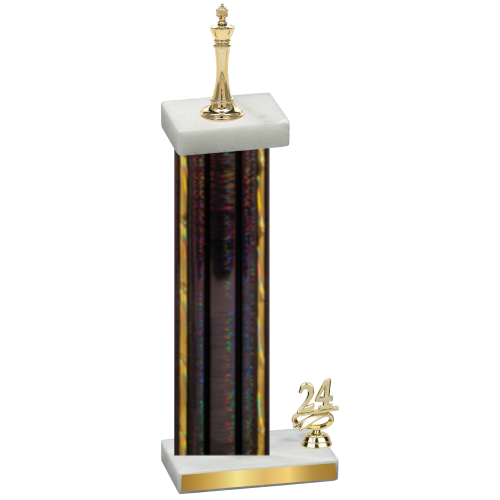 Accented Single Black Glacier Year Chess Trophy