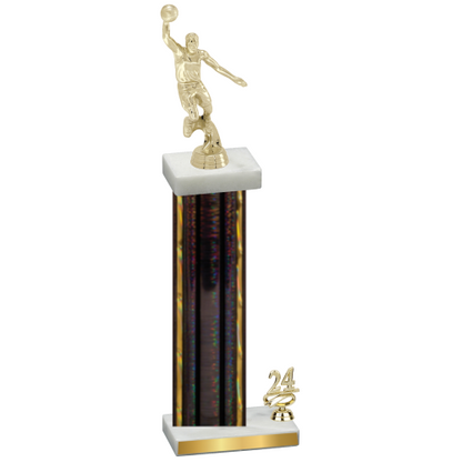 Accented Single Black Glacier Year Basketball Trophy