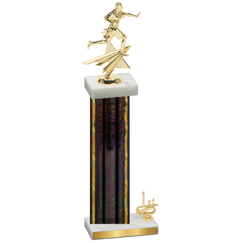 Accented Single Black Glacier First Place Flag Football Trophy