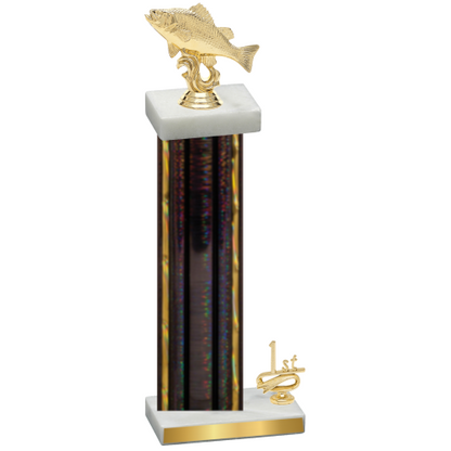 Accented Single Black Glacier First Place Fishing Trophy