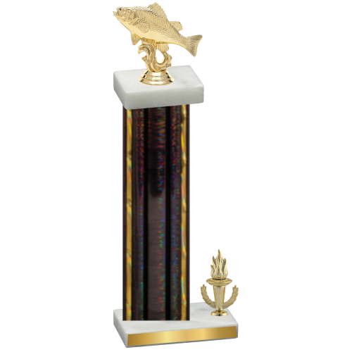 Accented Single Black Glacier Victory Fishing Trophy