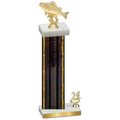 Accented Single Black Glacier Year Fishing Trophy