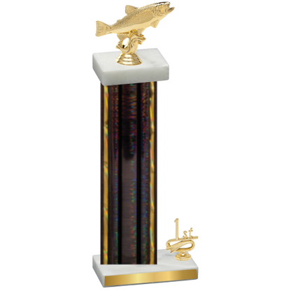 Accented Single Black Glacier First Place Fishing Trophy