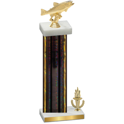 Accented Single Black Glacier Victory Fishing Trophy