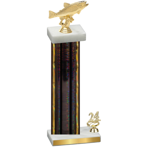 Accented Single Black Glacier Year Fishing Trophy