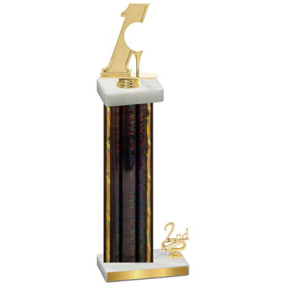 Accented Single Black Glacier Second Place Golf Trophy