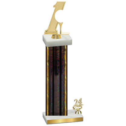 Accented Single Black Glacier Year Golf Trophy