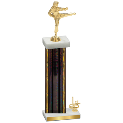 Accented Single Black Glacier First Place Karate Trophy