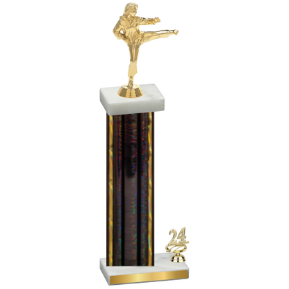 Accented Single Black Glacier Year Karate Trophy