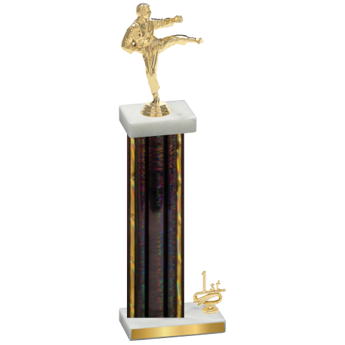 Accented Single Black Glacier First Place Karate Trophy