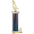 Accented Single Black Carbon Fiber Fourth Place Football Trophy