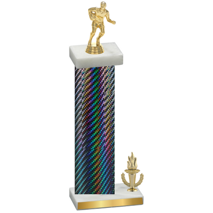 Accented Single Black Carbon Fiber Victory Rugby Trophy