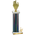 Accented Single Black Carbon Fiber Second Place Rugby Trophy