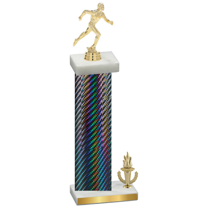 Accented Single Black Carbon Fiber Victory Running Trophy