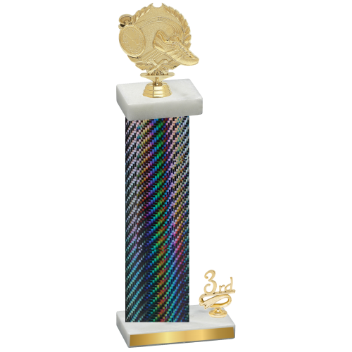 Accented Single Black Carbon Fiber Third Place Running Trophy