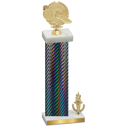 Accented Single Black Carbon Fiber Victory Running Trophy