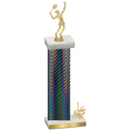 Accented Single Black Carbon Fiber First Place Tennis Trophy