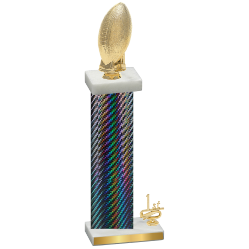 Accented Single Black Carbon Fiber First Place Football Trophy