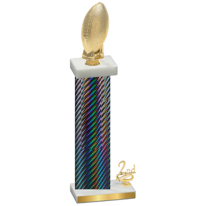 Accented Single Black Carbon Fiber Second Place Football Trophy