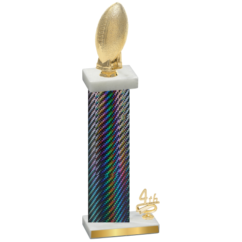 Accented Single Black Carbon Fiber Fourth Place Football Trophy