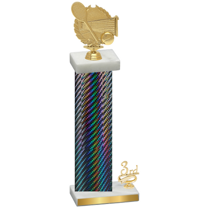 Accented Single Black Carbon Fiber Third Place Tennis Trophy