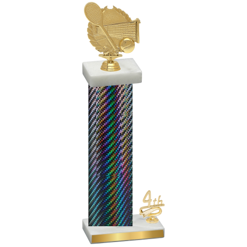 Accented Single Black Carbon Fiber Fourth Place Tennis Trophy