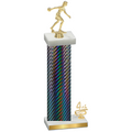 Accented Single Black Carbon Fiber Fourth Place Bowling Trophy