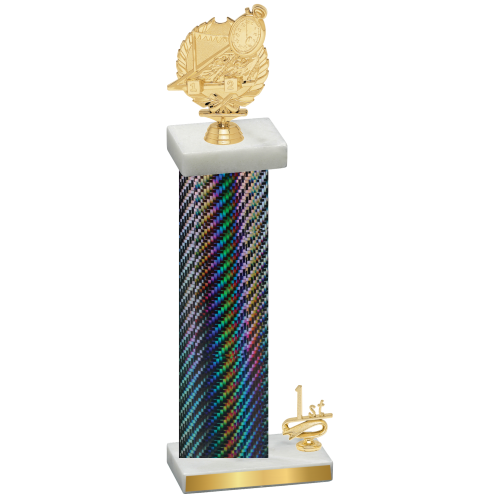 Accented Single Black Carbon Fiber First Place Swimming Trophy