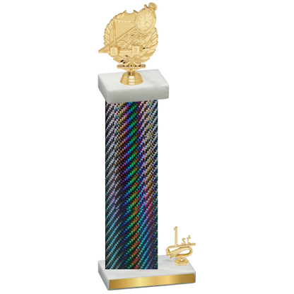Accented Single Black Carbon Fiber First Place Swimming Trophy