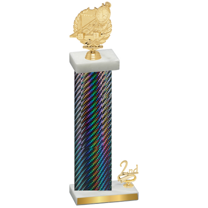 Accented Single Black Carbon Fiber Second Place Swimming Trophy