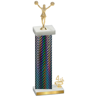 Accented Single Black Carbon Fiber Fourth Place Cheerleading Trophy