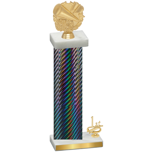 Accented Single Black Carbon Fiber First Place Cheerleading Trophy