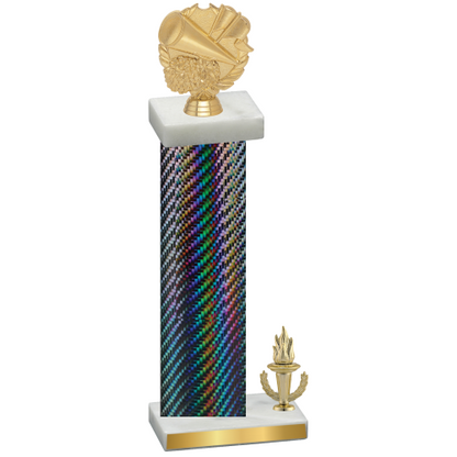 Accented Single Black Carbon Fiber Victory Cheerleading Trophy