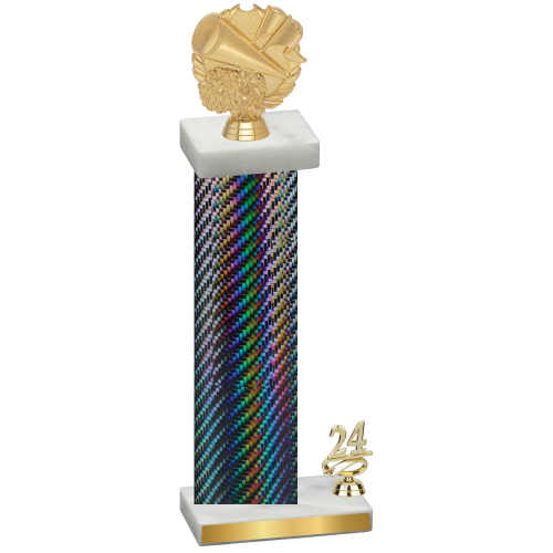 Accented Single Black Carbon Fiber Year Cheerleading Trophy