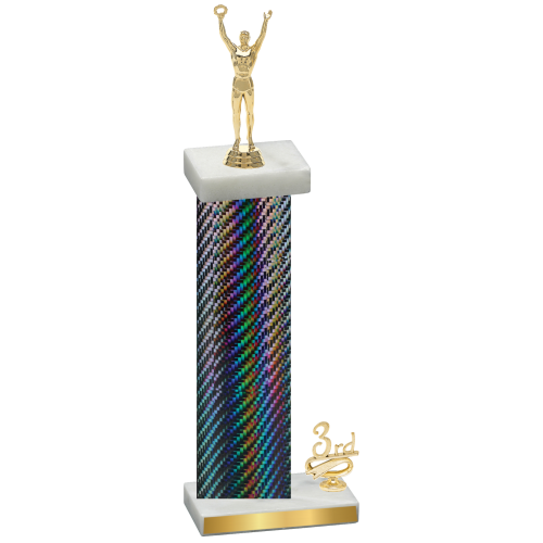 Accented Single Black Carbon Fiber Third Place Victory Trophy