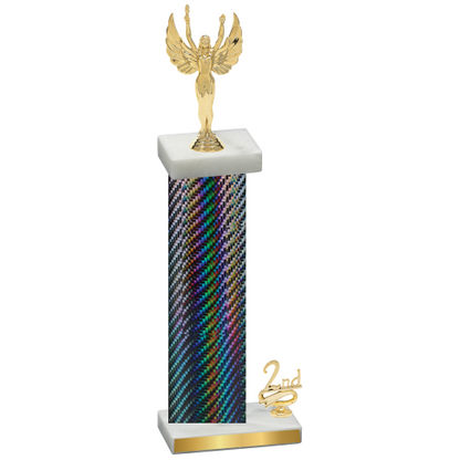 Accented Single Black Carbon Fiber Second Place Victory Trophy