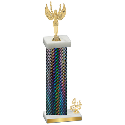 Accented Single Black Carbon Fiber Fourth Place Victory Trophy