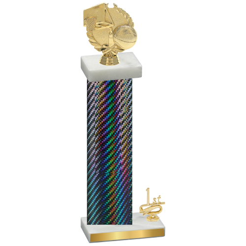 Accented Single Black Carbon Fiber First Place Basketball Trophy