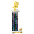 Accented Single Black Carbon Fiber First Place Pickleball Trophy