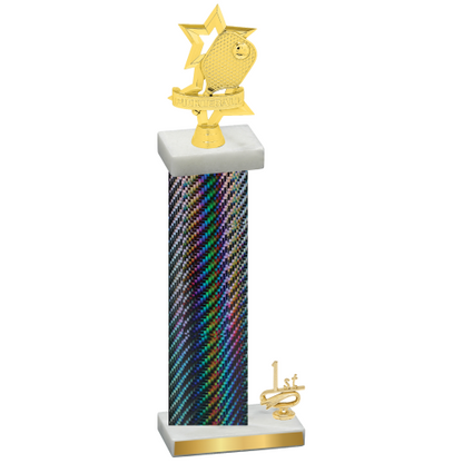 Accented Single Black Carbon Fiber First Place Pickleball Trophy